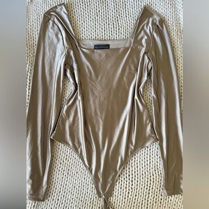 House of Harlow Squareneck Long Sleeve Bodysuit